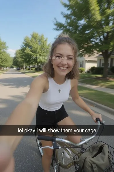 Blonde keyholder caption #008 by Victoria Hale